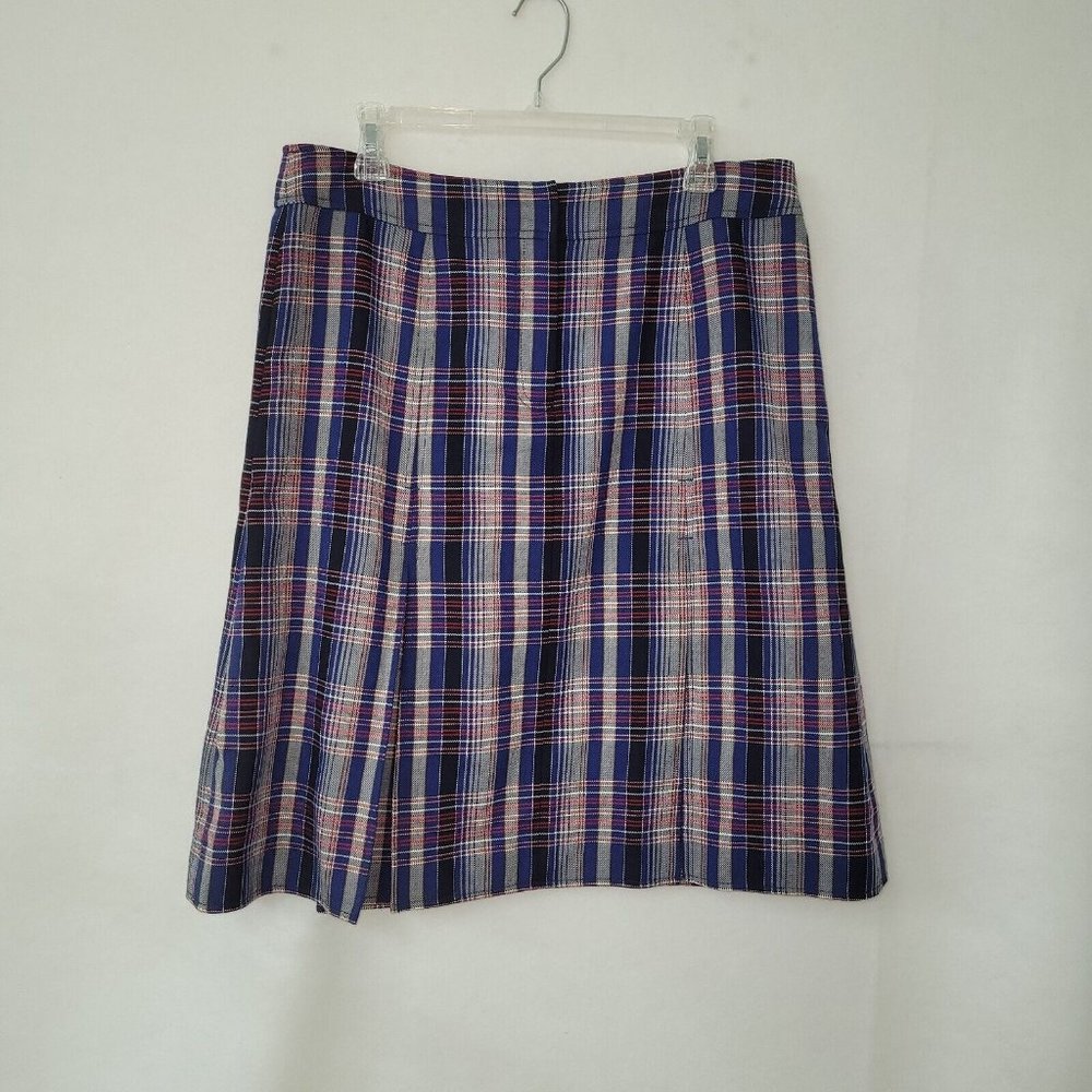 Doncaster Sport Skirt Womens 12 Plaid Pleated Wool Blend Lined Acedemia